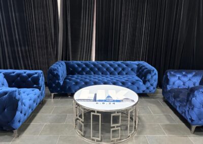BLUE TUFTED SOFAS