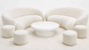 WHITE CURVED LOUNGE